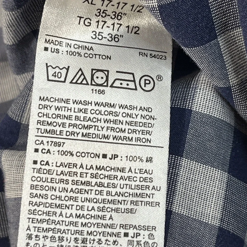 Banana Republic Shirt Mens XL Blue Plaid Long Sleeve Button Up‎ Casual
